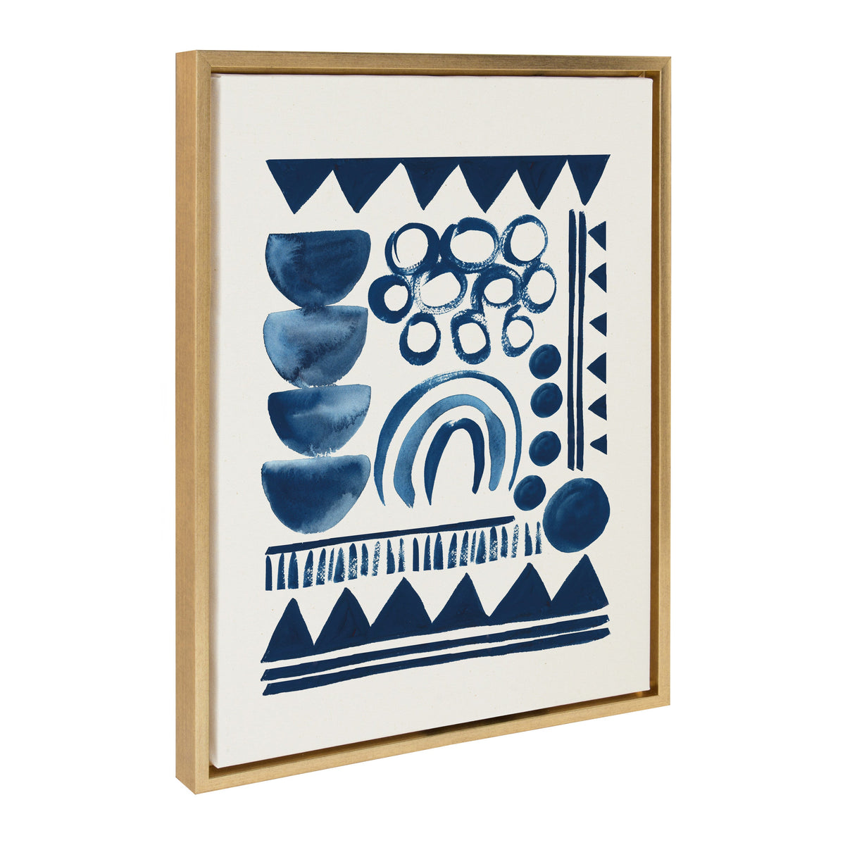 Sylvie 858 Indigo Abstract Framed Canvas by Teju Reval