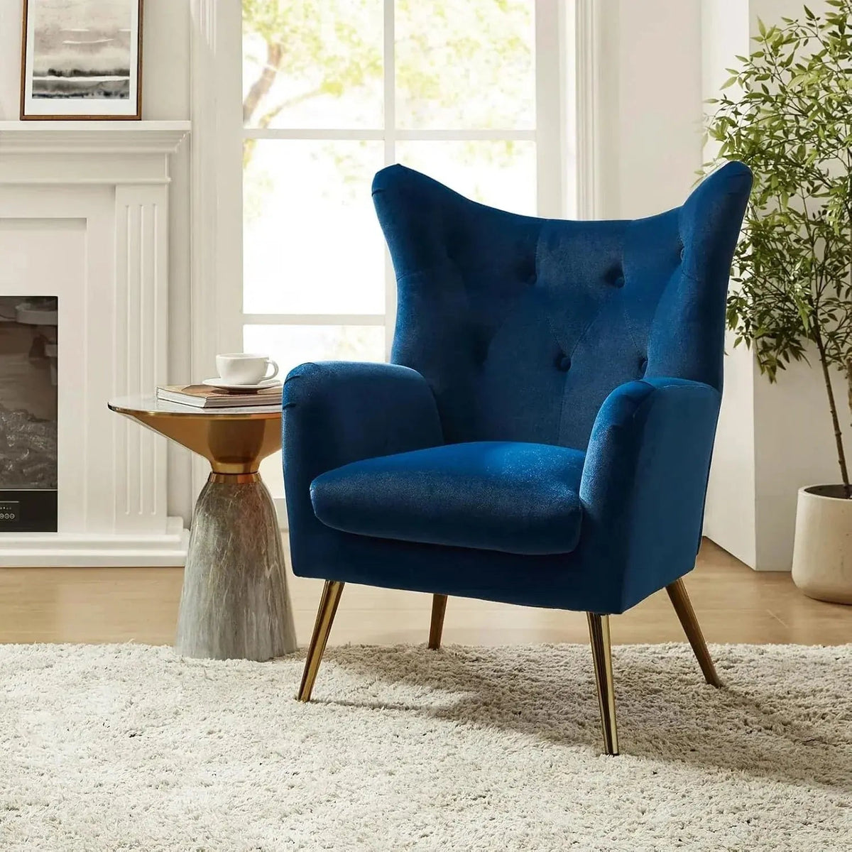 Arm Chair - Luxurious Velvet Blue — House of Avana, view 14 of 40