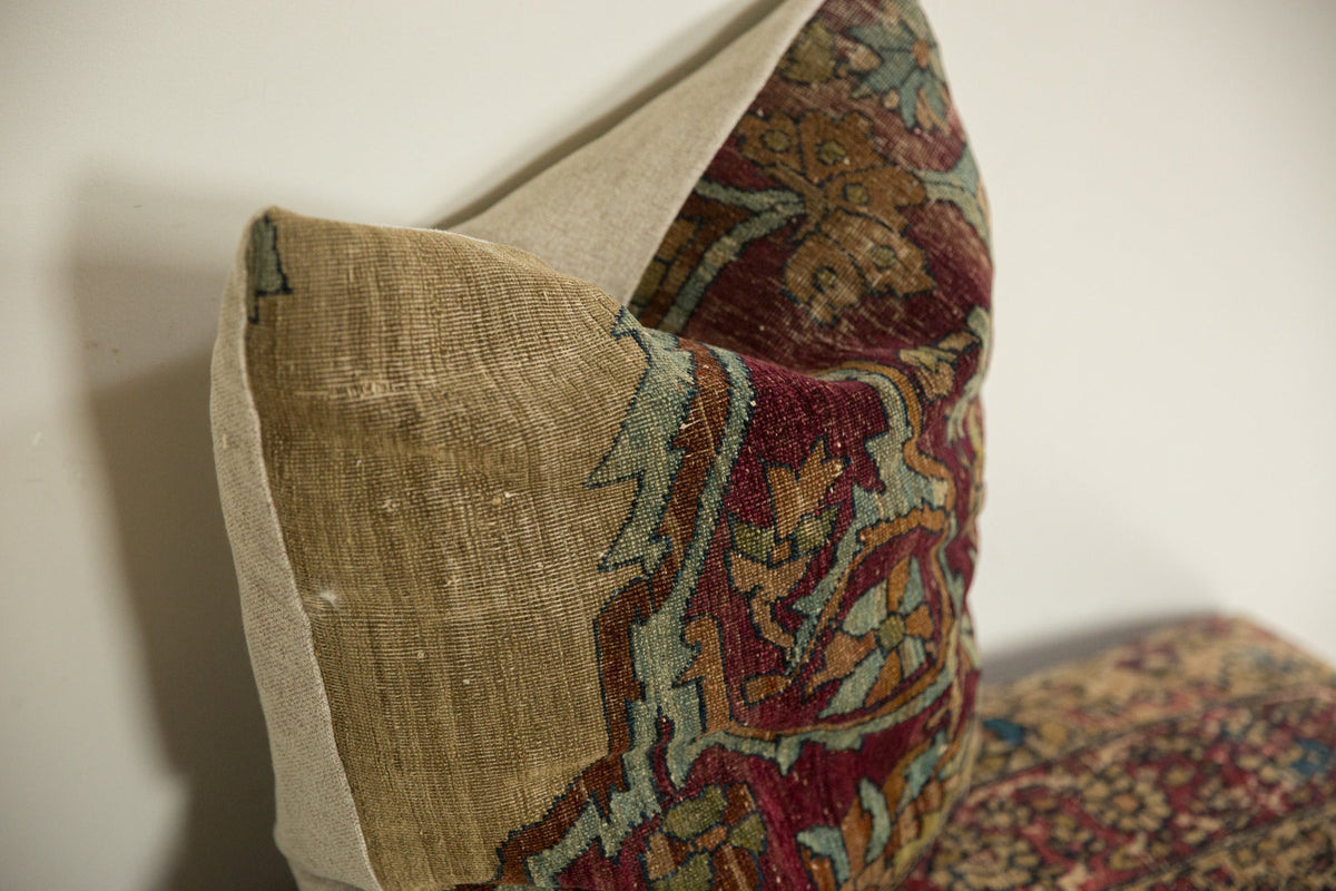 Antique Kerman Rug Fragment Pillow