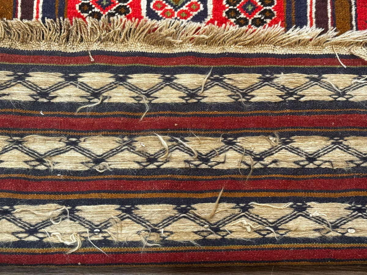 Afghan Rug 3x5, Tribal, Navy Blue, Wool, Handmade, Geometric, Rustic - Jewel Rugs, view 11