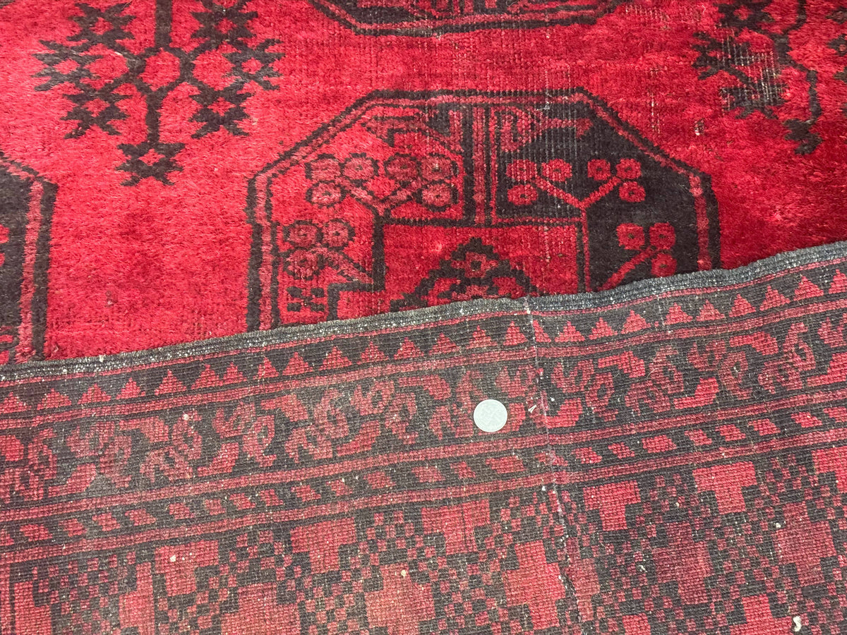 Afghan Turkoman Rug 9x10, Red Beshir Carpet, Tribal, Wool, Antique - Jewel Rugs, view 10