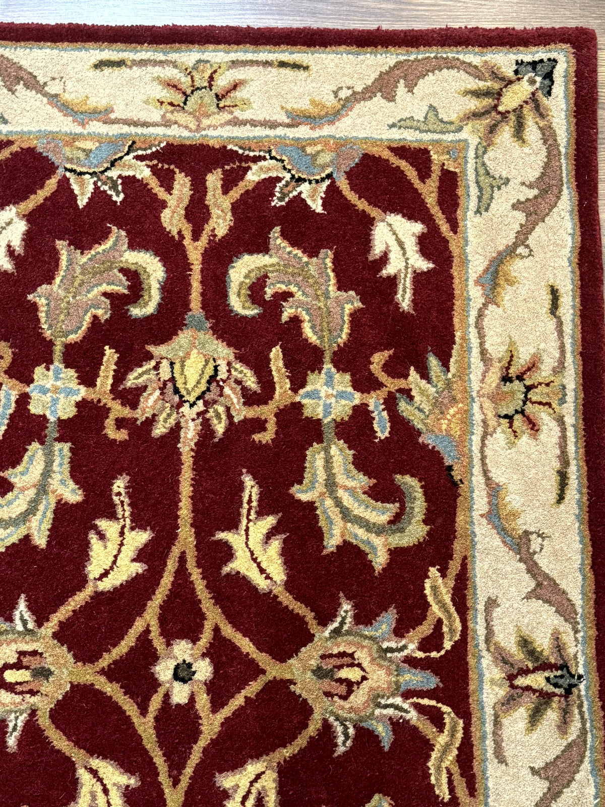 Small Floral Wool Rug 3x5, Safavieh Heritage Collection, Dark Red, Pair A - Jewel Rugs, view 8