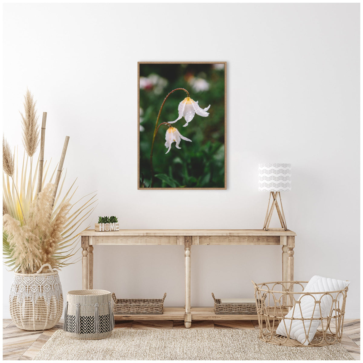 Sylvie Delicate White Floral Petals Framed Canvas by Patricia Hasz