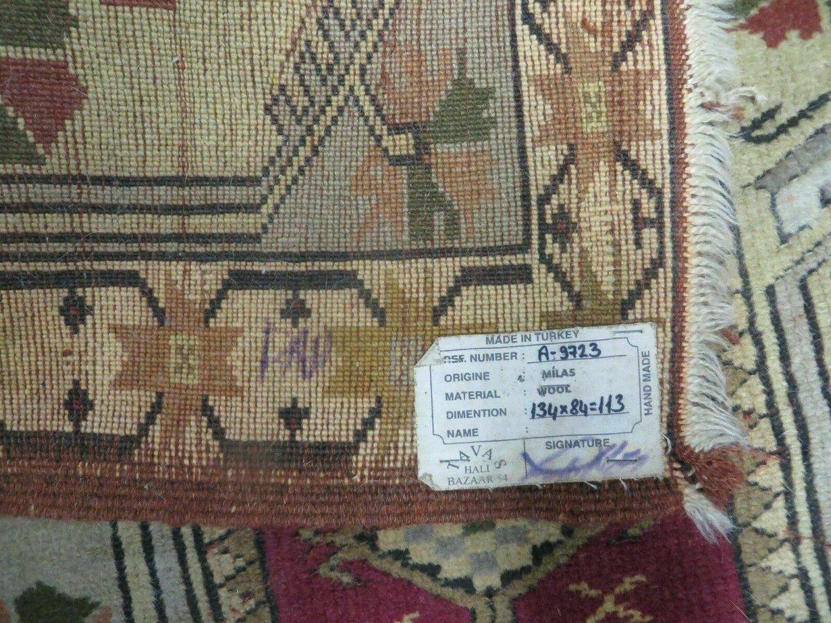 3' X 5' Vintage Handmade Turkish Turkey Oushak MILAS Wool Accent Rug Carpet Nice - Jewel Rugs, view 10