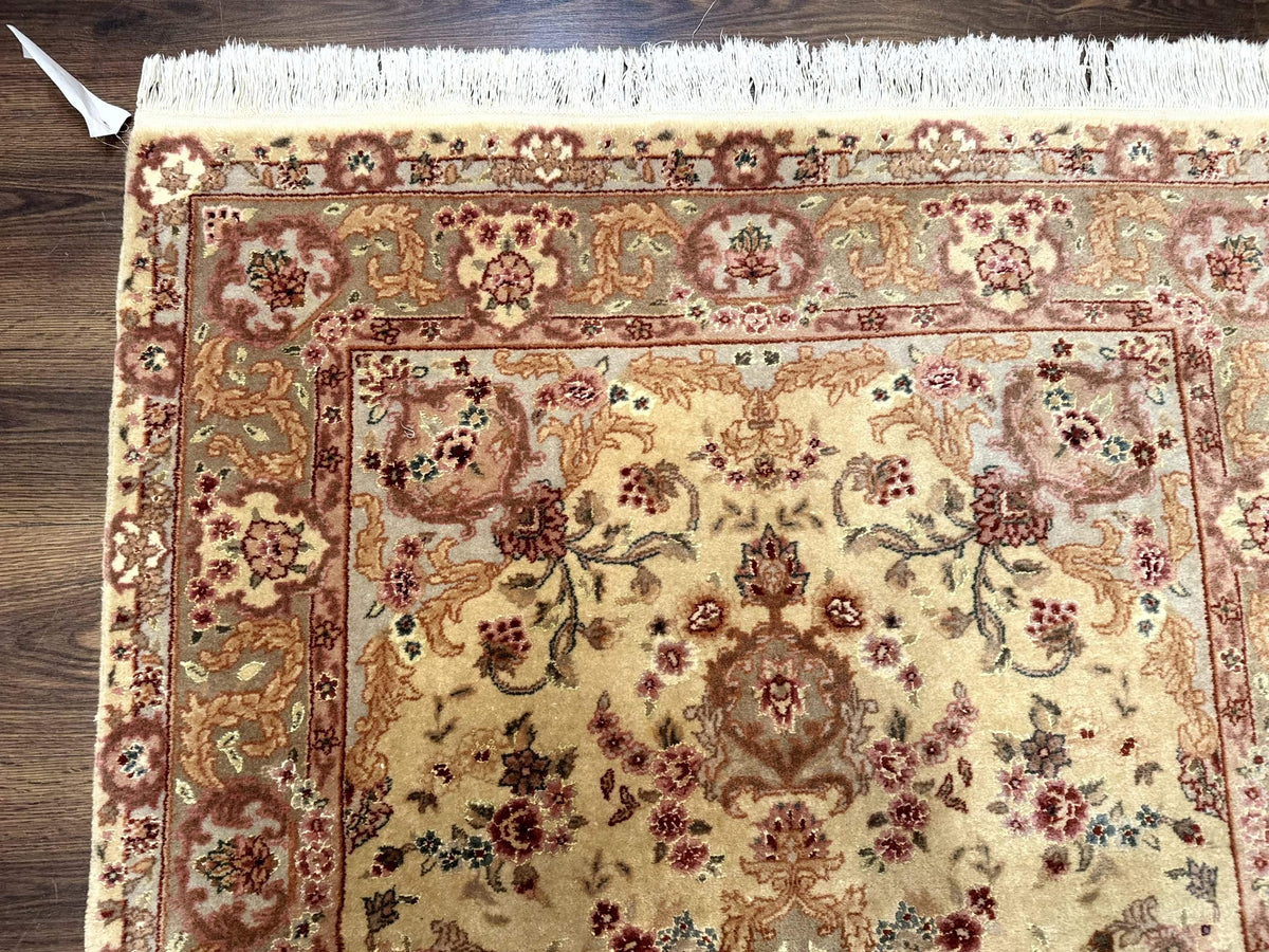 Sino Persian Rug 4x6, Wool and Silk Highlights, Fine 200 KPSI - Jewel Rugs, view 7