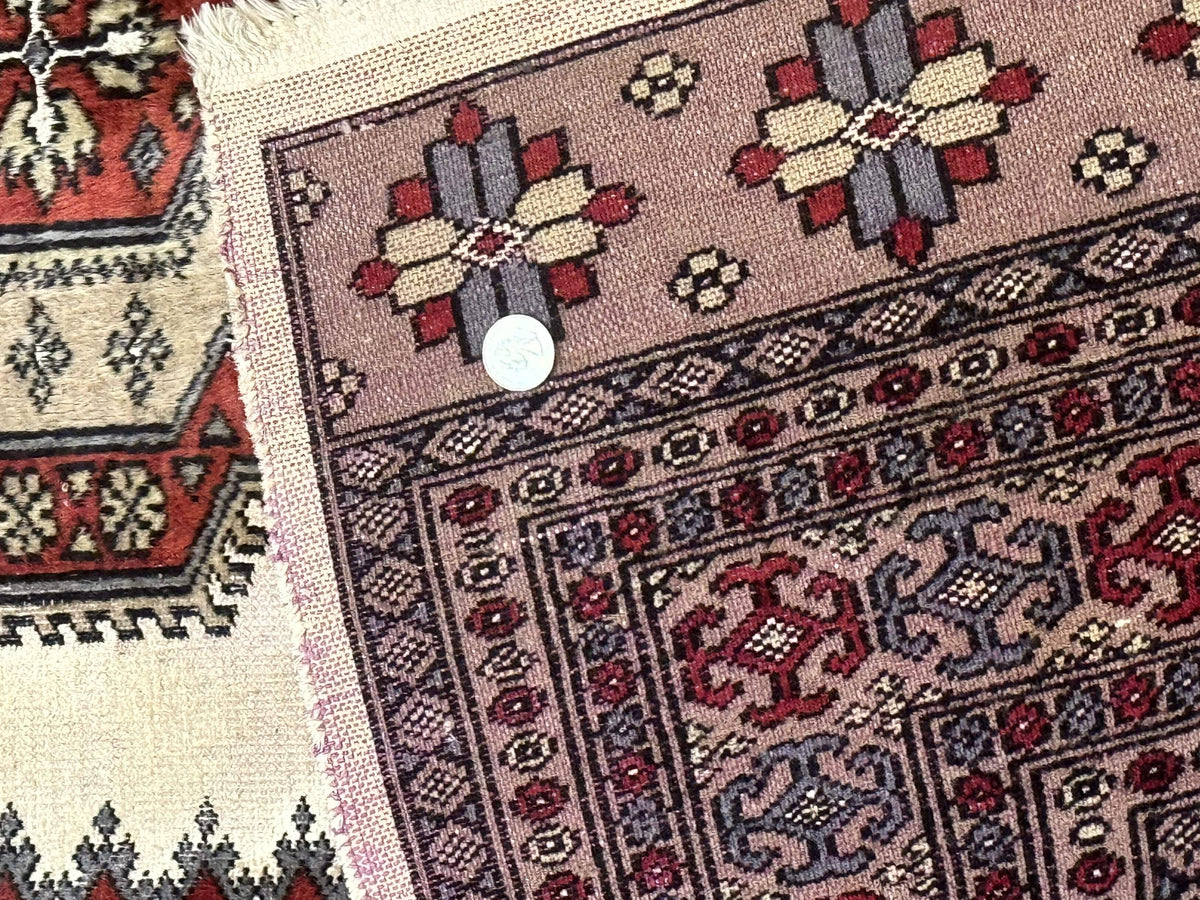Pakistani Turkoman Rug 4x6, Semi Open Field, Ivory, Vintage - Jewel Rugs, view 11
