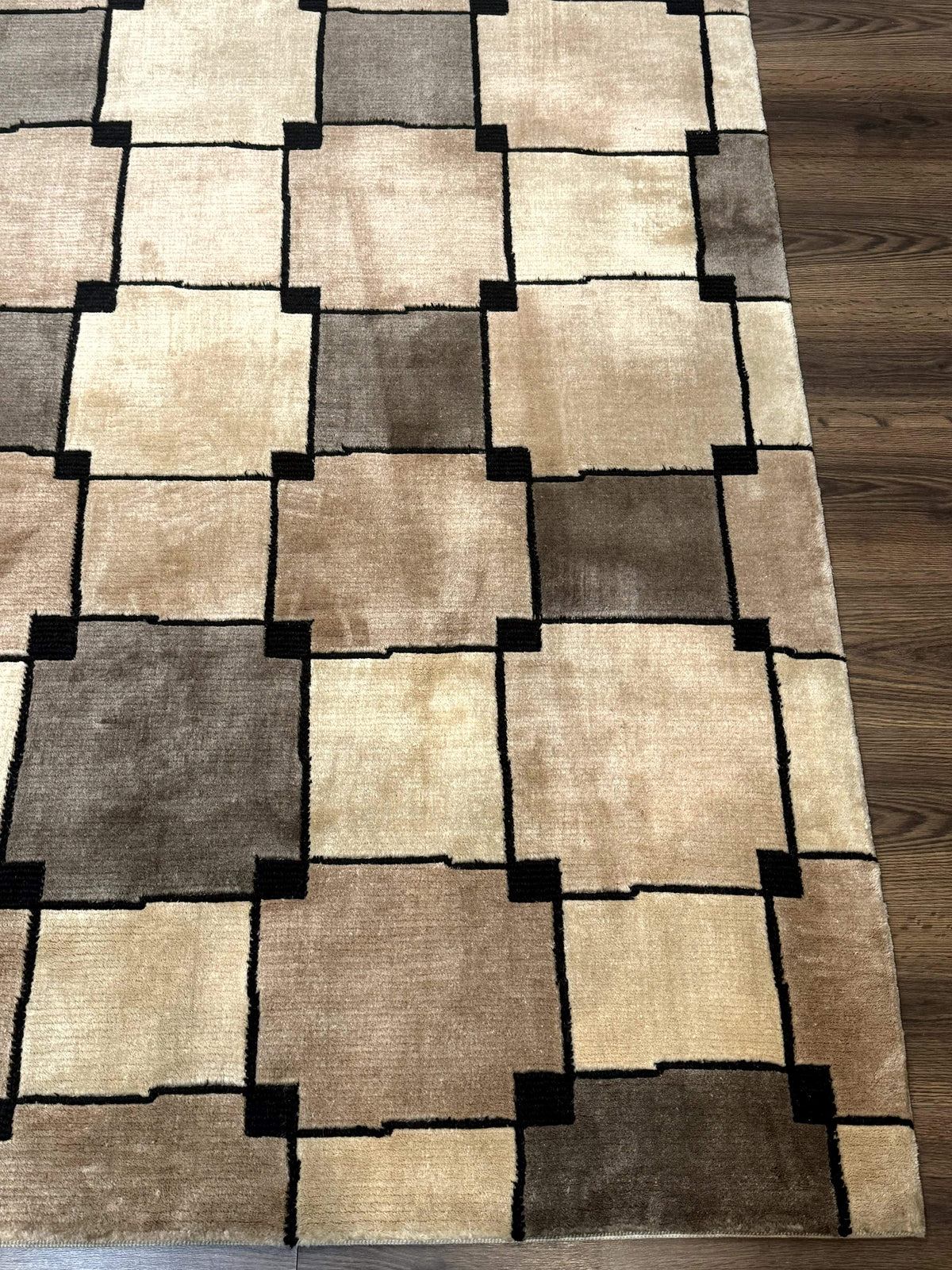 Tibetan Wool Rug 5x8, Contemporary Modern Carpet, Abstract Design, Soft Thick Pile, Pair B - Jewel Rugs, view 10