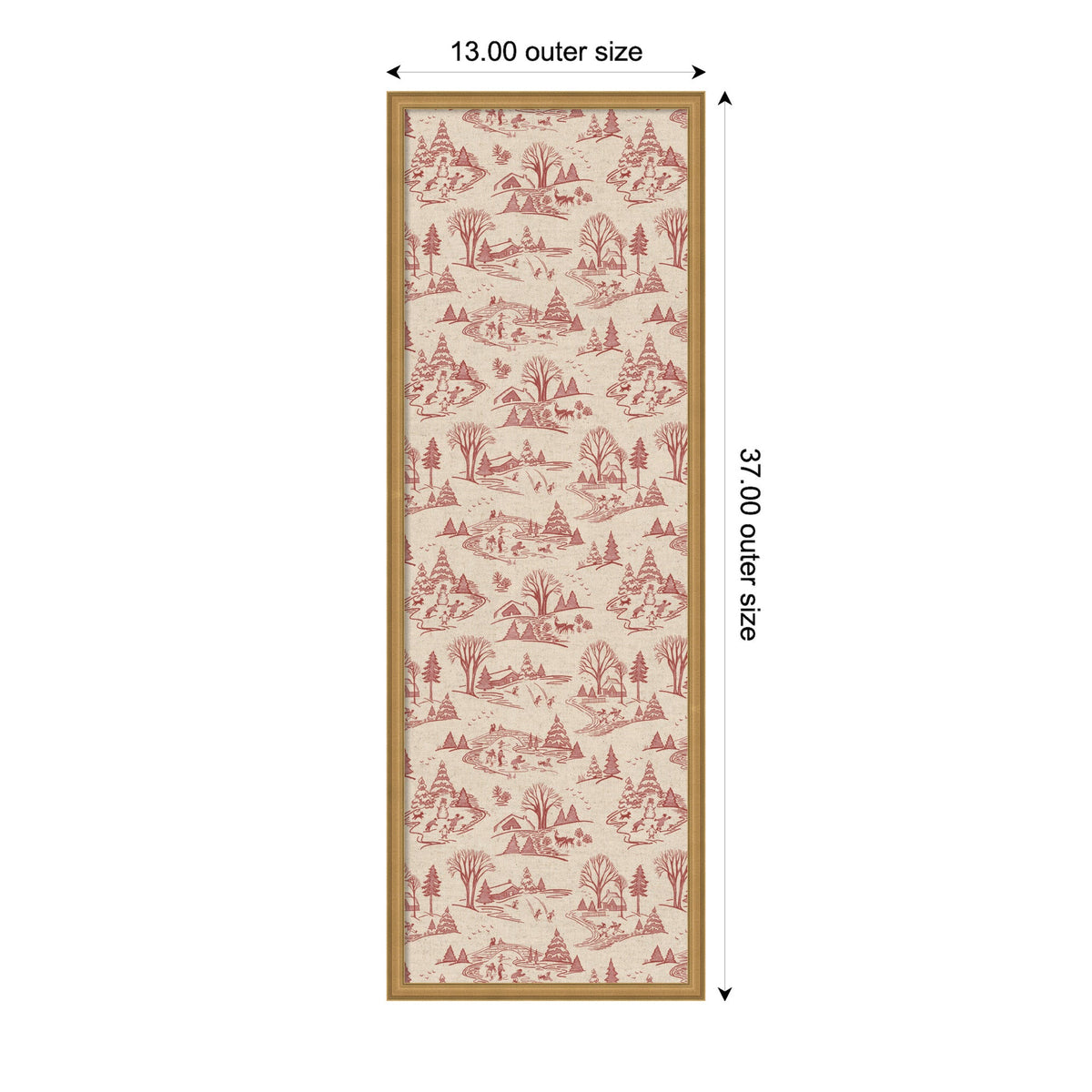 Framed Fabric Magnetic Board Wonderland Red Toile Wall Organization