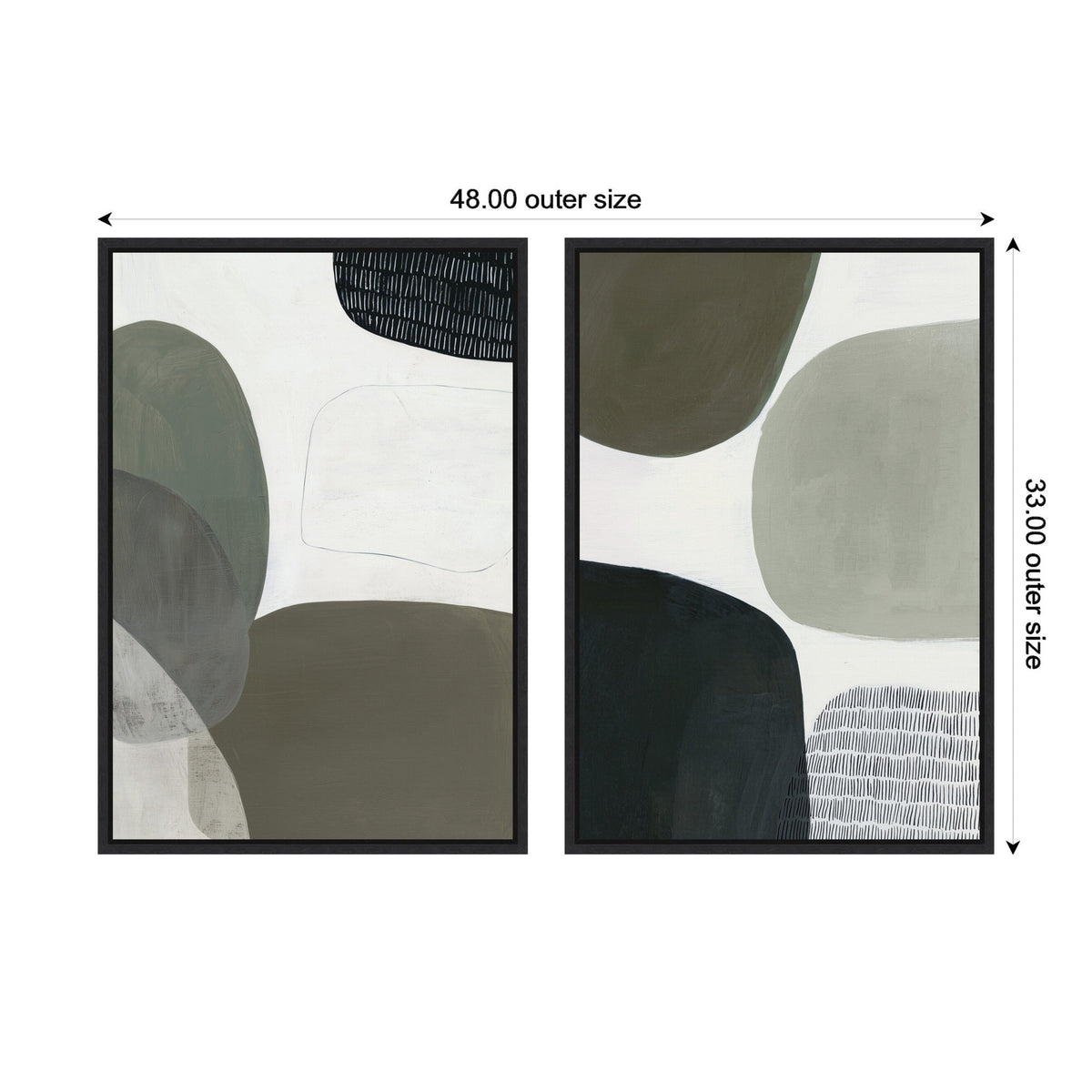Shape Study No. 1 & No. 2 2 Piece Framed Canvas Wall Art Set by Amy Lighthall
