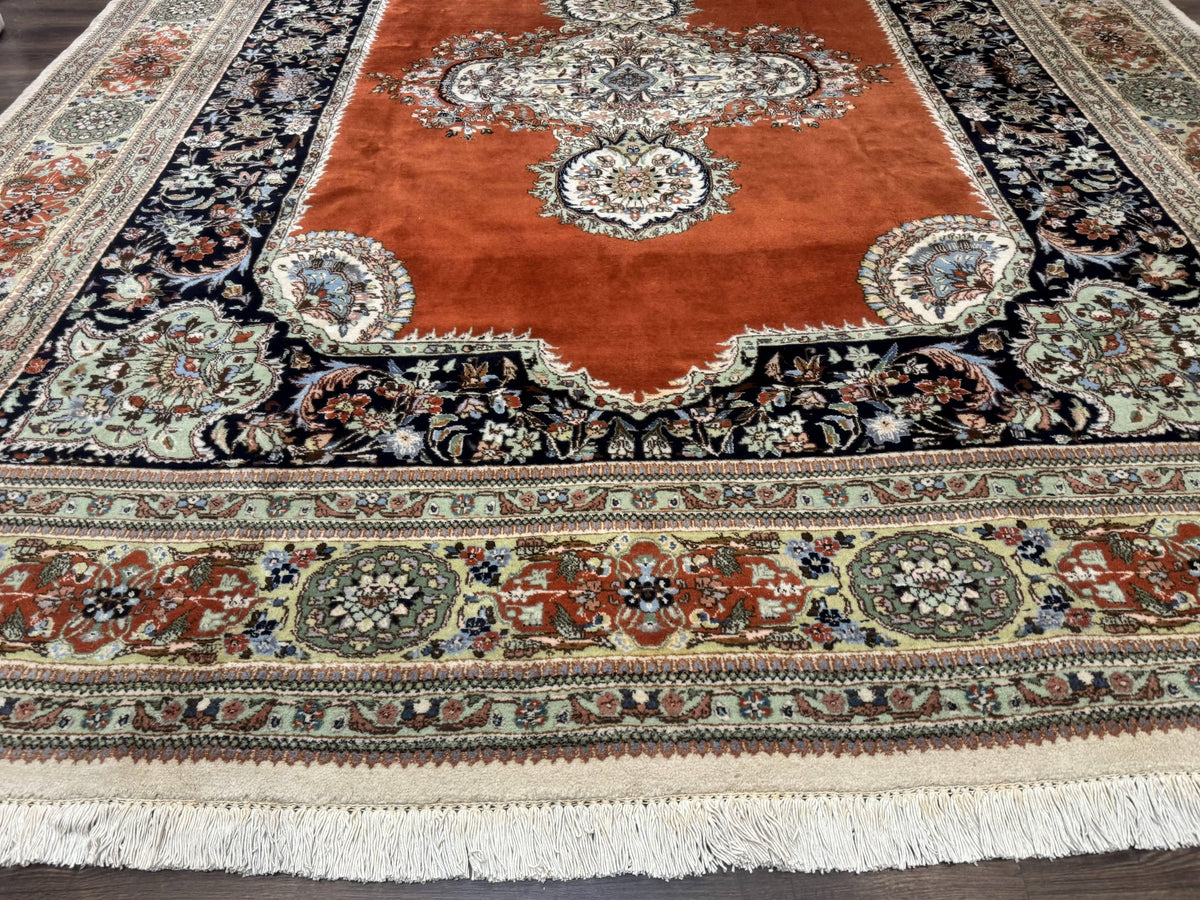 Persian Rug 11x13, Semi Open Field, Soft Wool Pile, Vintage Persian Carpet, Persian Tabriz Tabatabai - Jewel Rugs, view 5