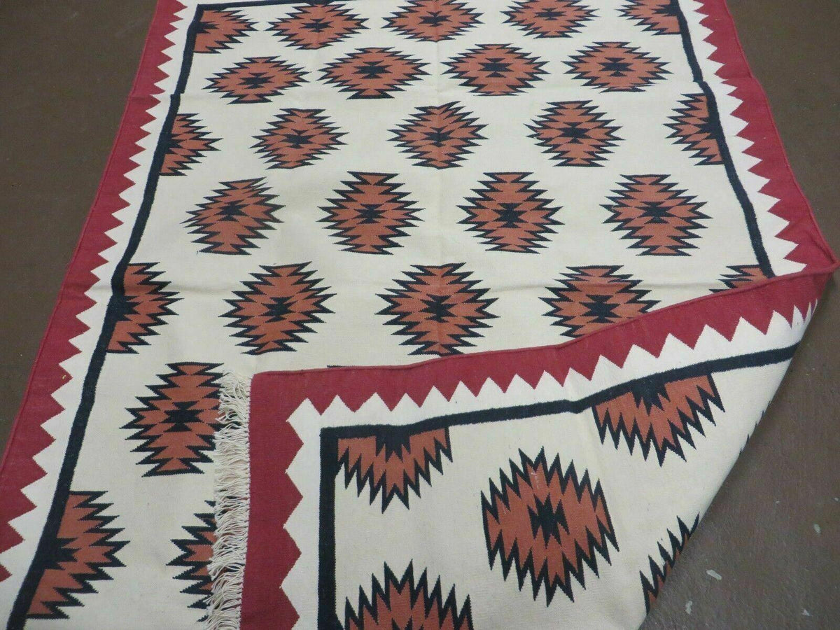 5' X 8' Hand Woven Wool Rug Contemporary Kilim Dhurrie Modern Oriental Area Rug - Jewel Rugs, view 11