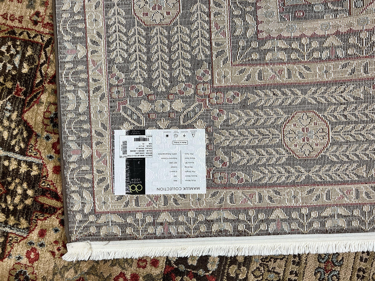 Room Sized Oriental Rug 10x11, Power Loomed Carpet, Tan Brown, Unique Loom - Jewel Rugs, view 11