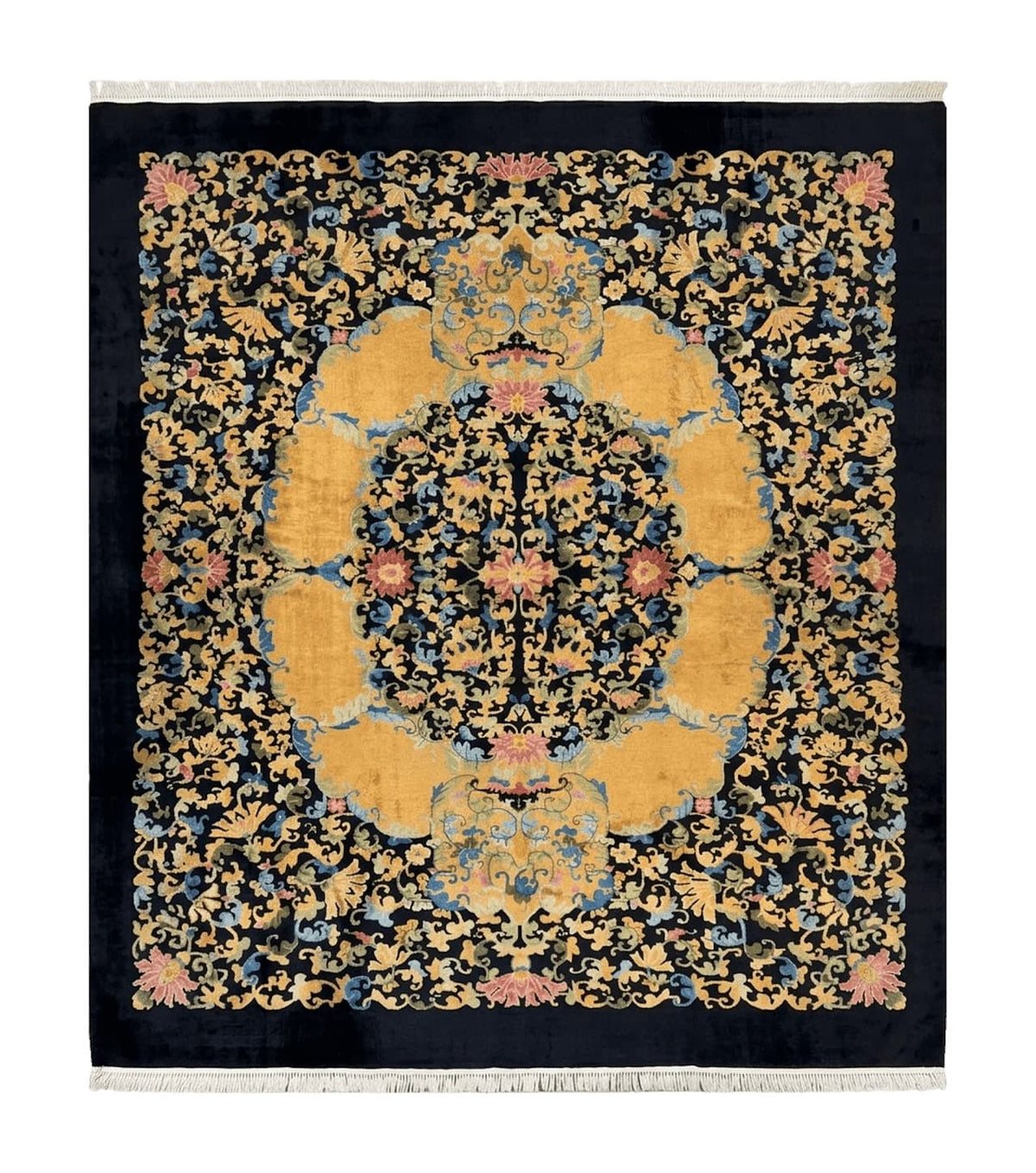 Antique Chinese Peking Rug 12.6 x 14.9, Palace Size Asian Oriental Carpet, Art Deco Rug, Rare - Jewel Rugs