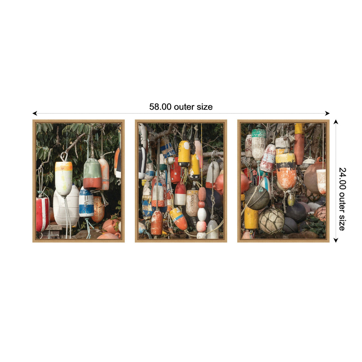 Buoys No. 1 No. 2 and No.3 3 Piece Framed Canvas Wall Art Set by Emiko and Mark Franzen F2 Images