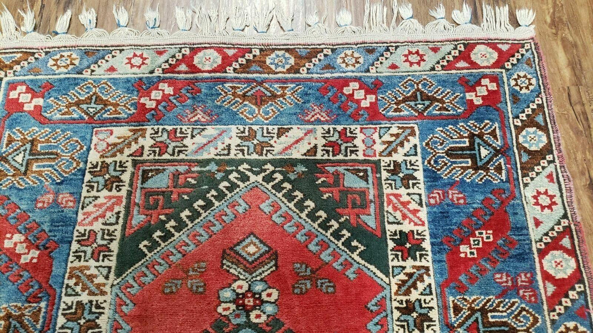 4' X 6' Handmade Turkish Super Kazak Shirvan Wool Rug Colorful - Jewel Rugs, view 8