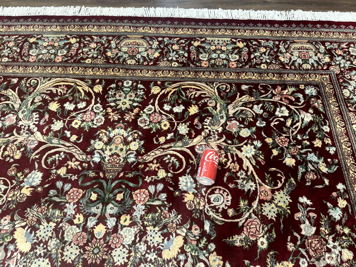 Burgundy Persian Rug 8x10, Pak Persian Floral Carpet, Very Fine 300 KPSI - Jewel Rugs, view 12