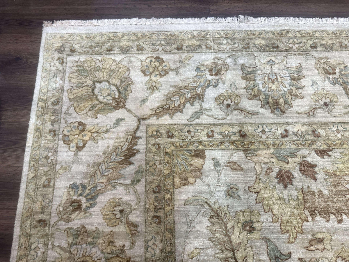 Palace Size Rug 12x15, Neutral Light Colors, Oat, Peshawar Chobi Oushak Rug, Handmade Wool Rug - Jewel Rugs, view 7