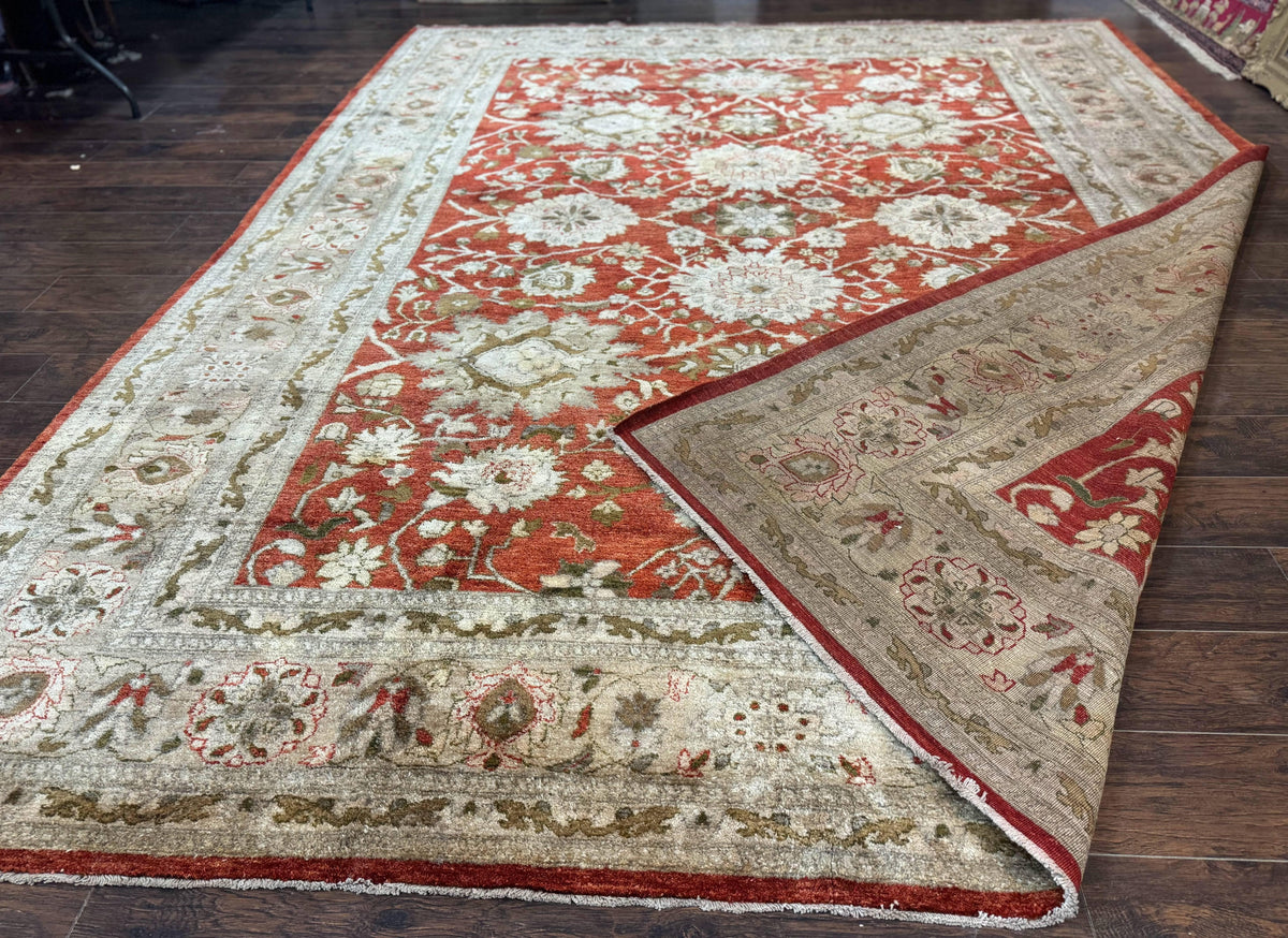 Pakistani Peshawar Rug 10x13, Burnt Orange, Large Handmade Wool Carpet - Jewel Rugs, view 12