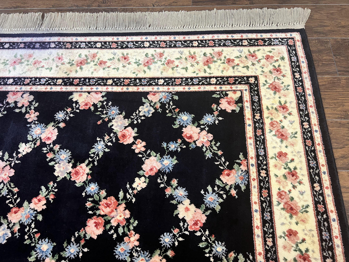 Karastan Rug 8.8 x 12, Garden of Eden #509/1270, Ebony Trellis, Vintage Discontinued Wool Pile Karastan Carpet - Jewel Rugs, view 8