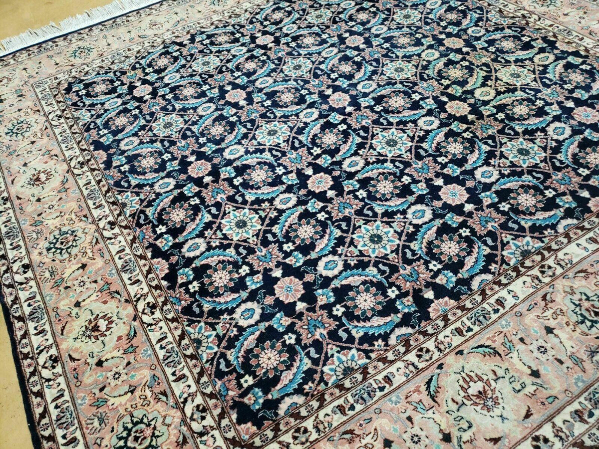 Square Indo Persian Rug 6x6, Hand Knotted, Wool, Allover Pattern - Jewel Rugs, view 12