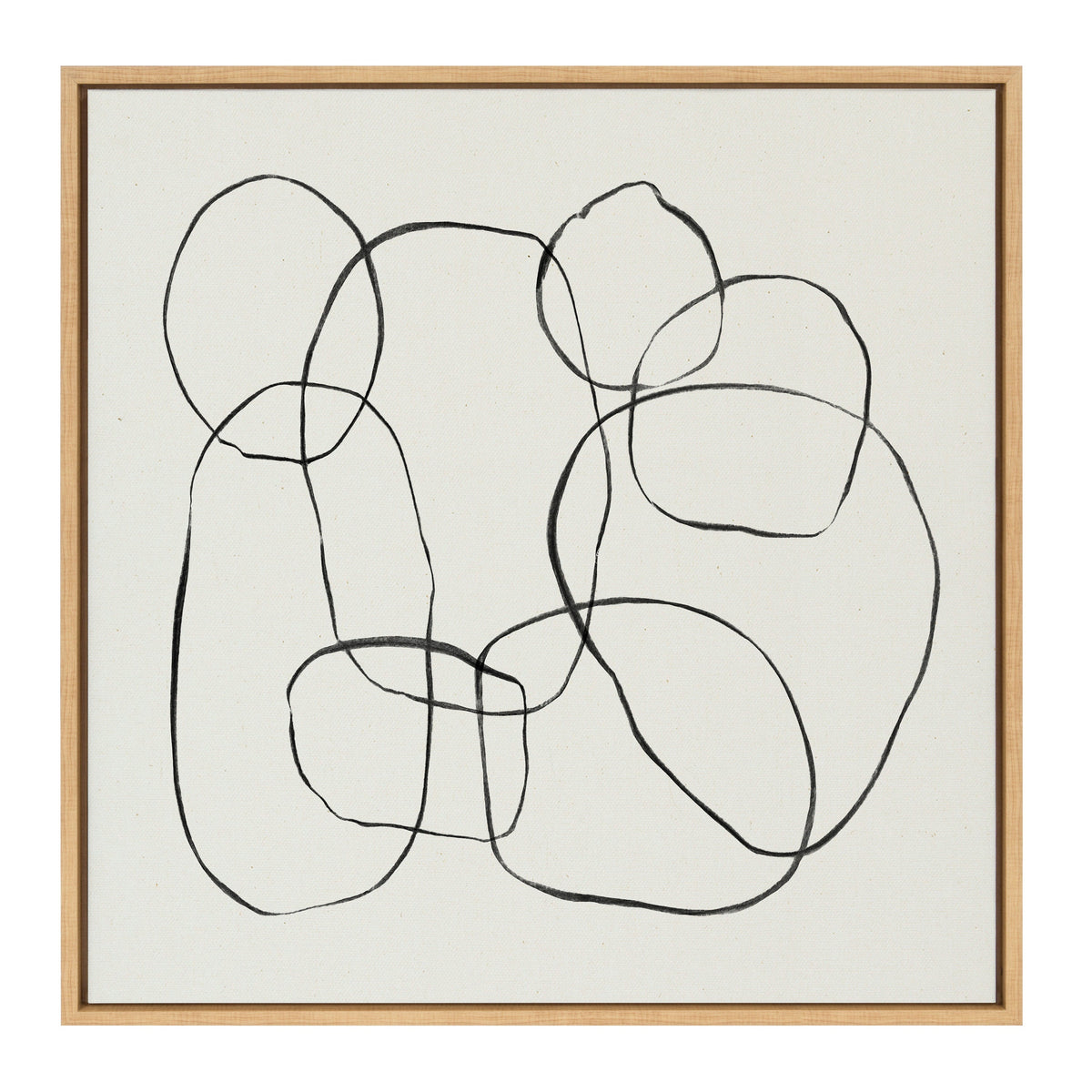 Sylvie Dancing Circles Framed Canvas by Teju Reval