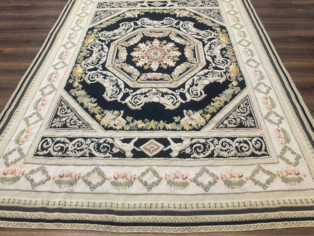Aubusson Rug 6x8, European Design, Lion Pictorials, Black - Jewel Rugs, view 6