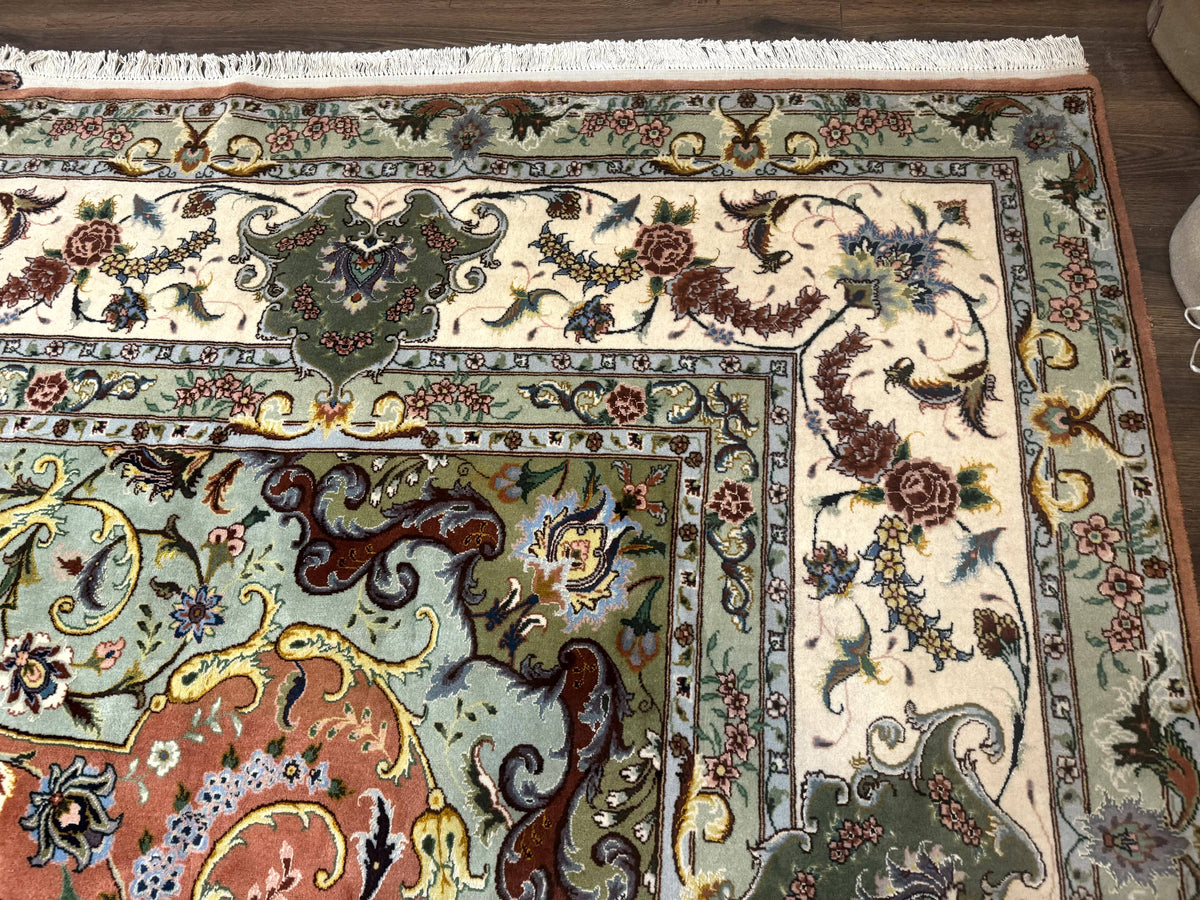 Palace Size Persian Tabriz Rug 12x17, Medallion Carpet, Fine 250 KPSI, Stunning - Jewel Rugs, view 7