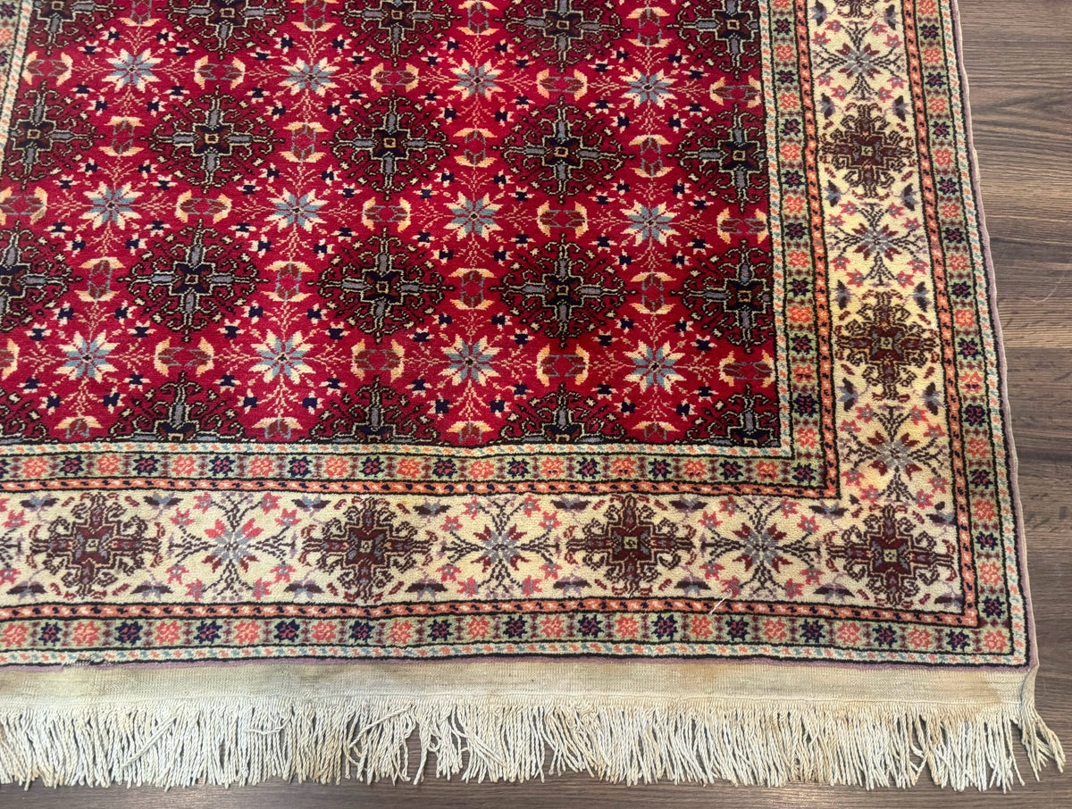 Turkish Sivas Rug 4x6, Red and Cream, Allover Design, Handmade Vintage - Jewel Rugs, view 10