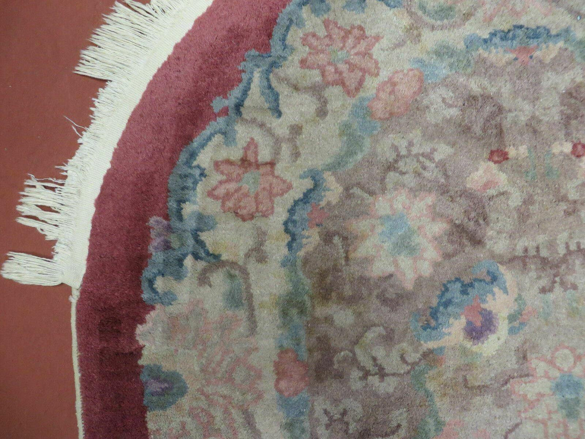 Oval Chinese Art Deco Rug 3x5 Vintage Wool Carpet - Jewel Rugs, view 9