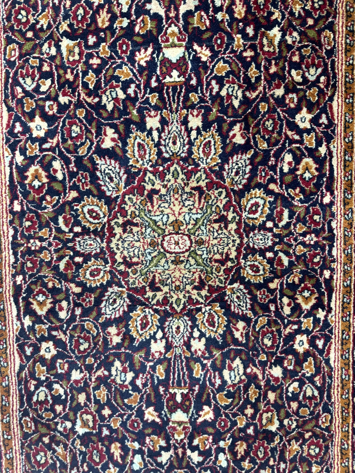 Indo Kashmiri Rug 3x5, Navy Blue, Very Fine 400 KPSI, Pair A - Jewel Rugs, view 5