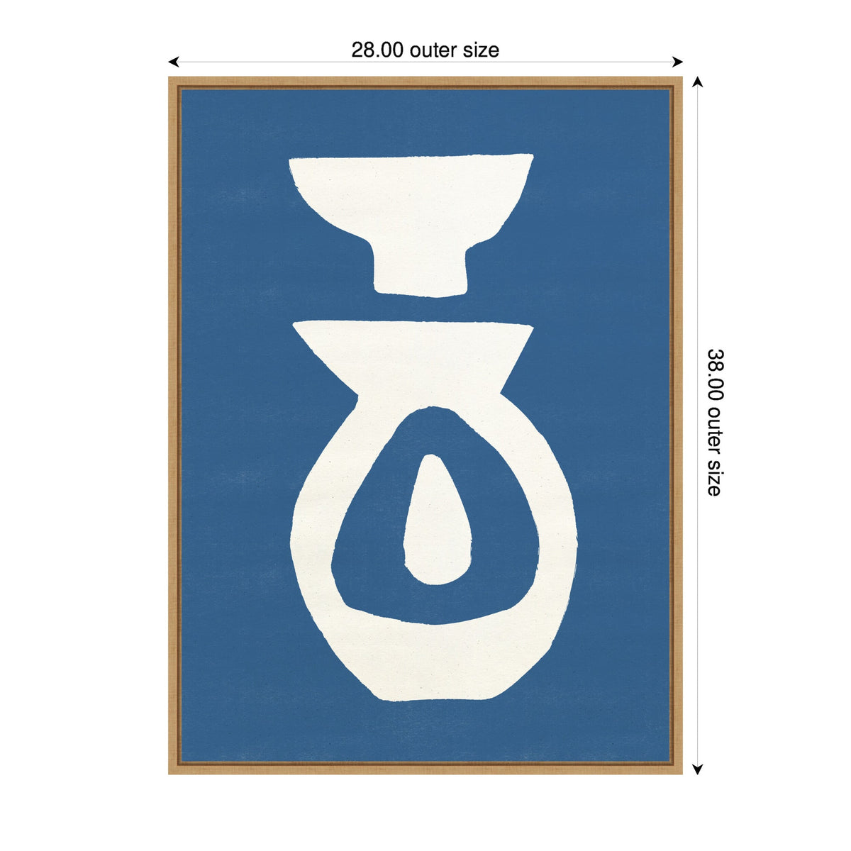 Sylvie Ceramic Blue Beige 1 Framed Canvas by Rocket Jack