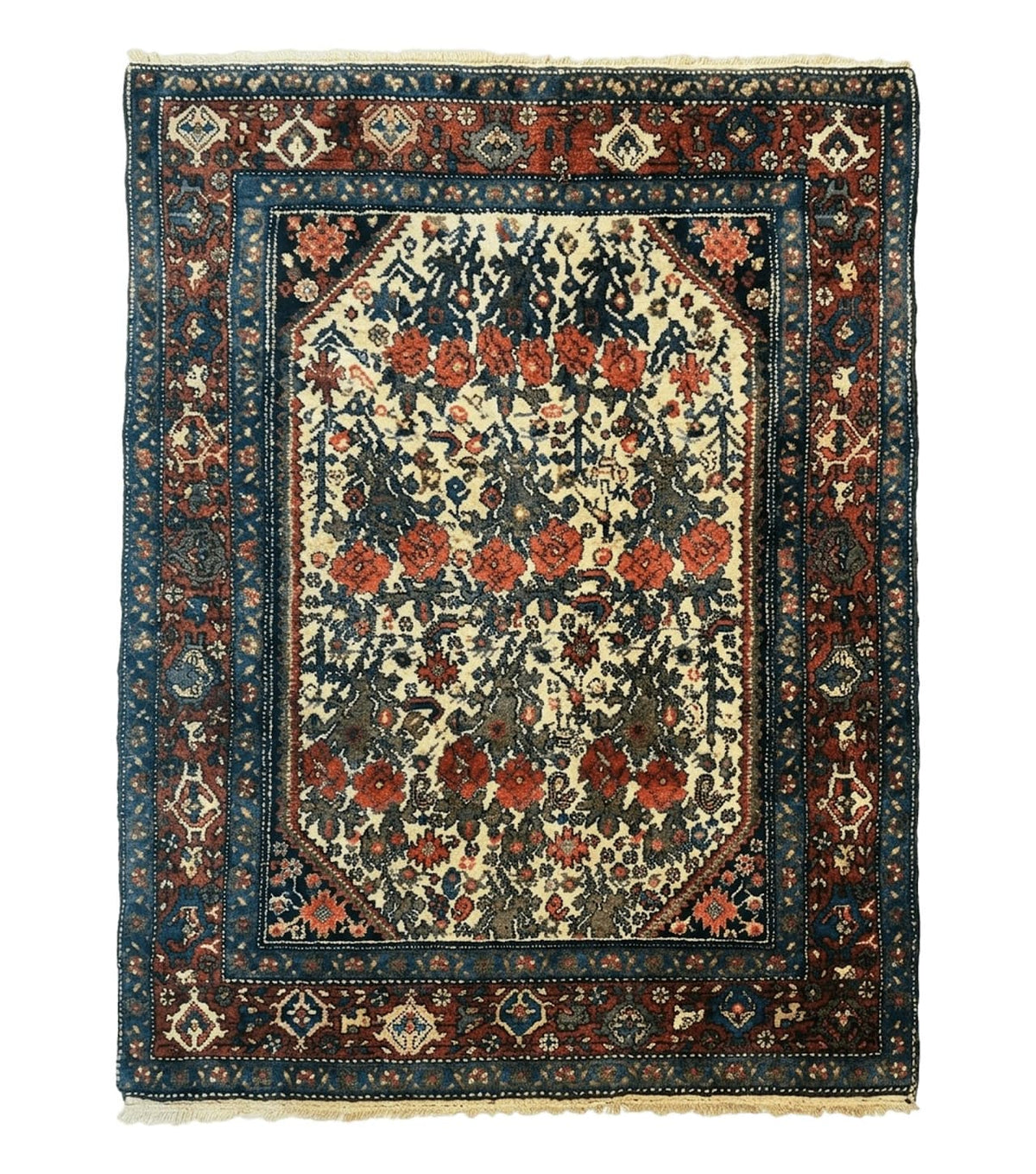 Persian Tribal Rug 3x5, Antique Persian Carpet, Floral Roses, Handmade, Persian Zanjan Rug - Jewel Rugs