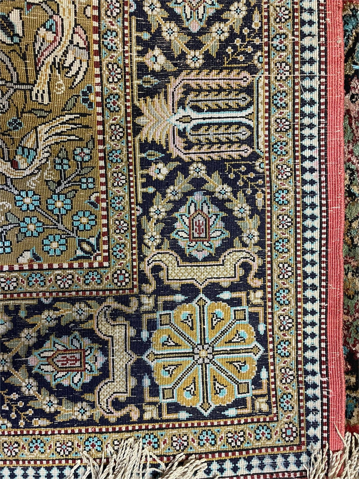 Persian Qum Silk Rug 3.8 x 5.6, Silk on Silk, Animal Pictorials, Fine 330 KPSI - Jewel Rugs, view 11