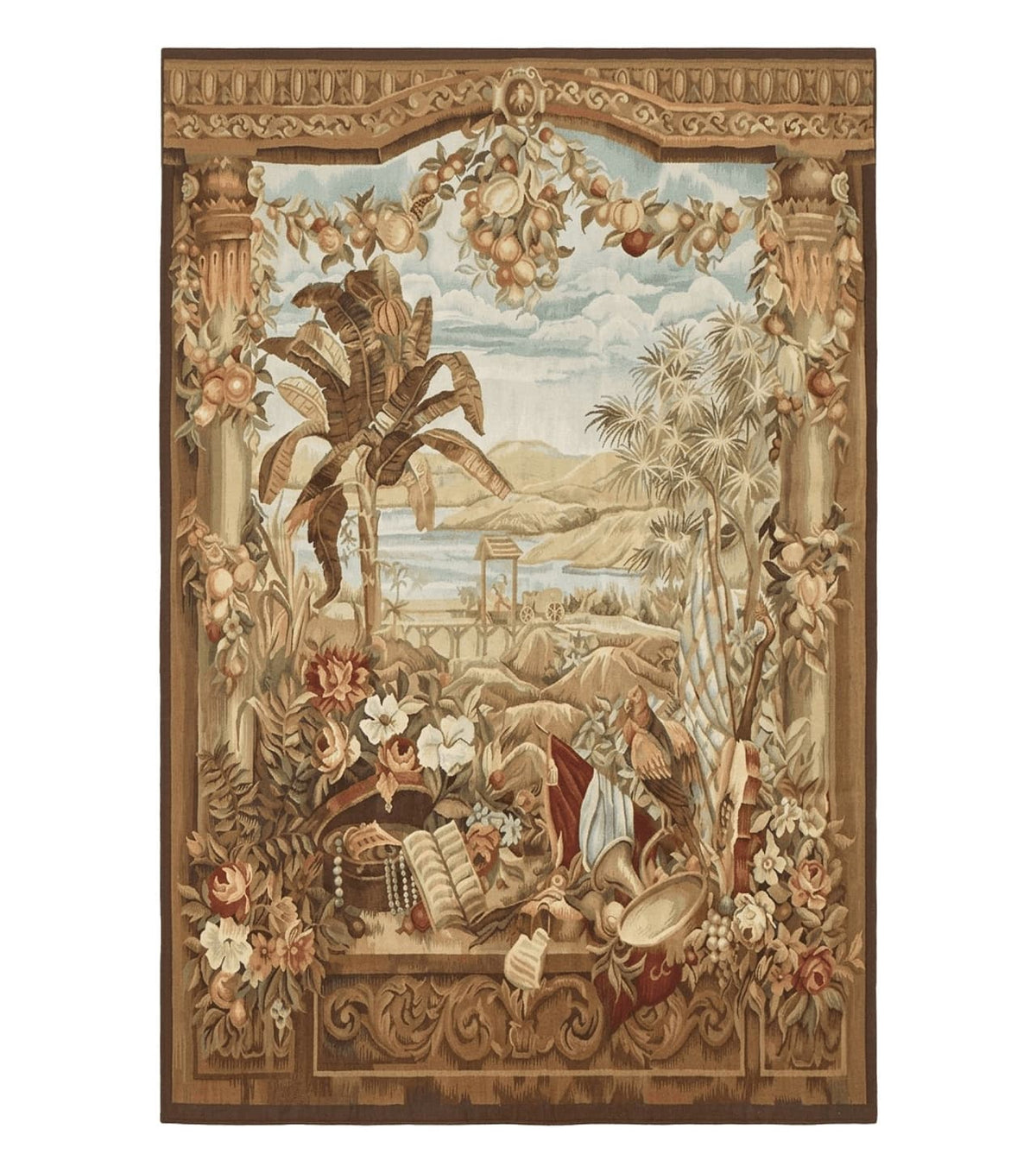Vintage French Tapestry 5x7, Handmade, Wool, Aubusson Weave - Jewel Rugs