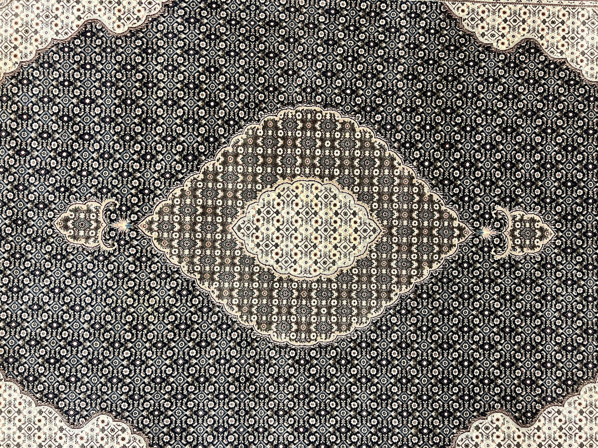 Sino Persian Rug 6x9, Herati Pattern, Vintage Handmade Hand Knotted Wool Oriental Carpet, Fine 6 x 9 Rug, Traditional Rug, Dark Blue Rug - Jewel Rugs, view 4