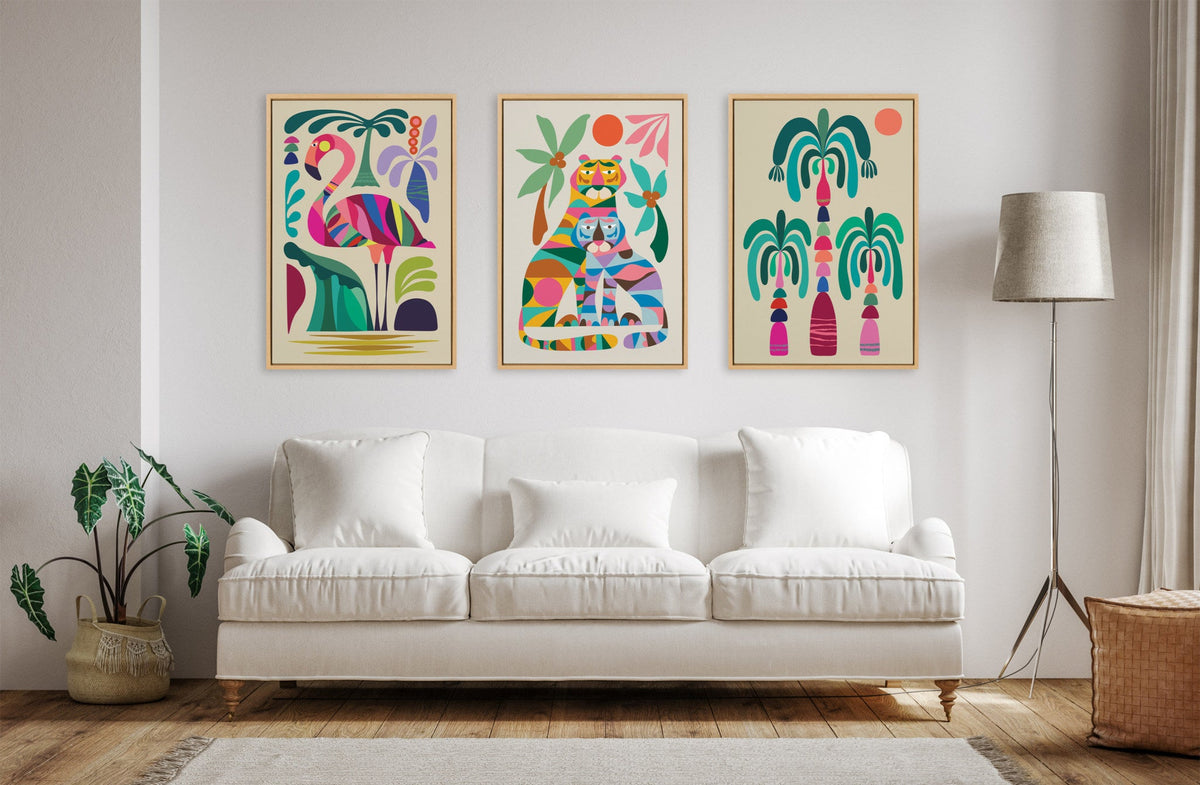 Sylvie MCM Palm Trees Framed Canvas by Rachel Lee