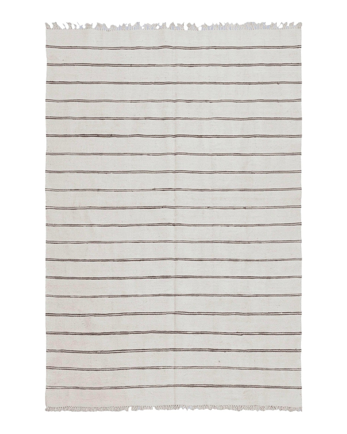 New Turkish Kilim Rug, Striped Area Rug, Southwestern Style, Off-white/Ivory Color, 5x8 Kilim Carpet, Hand-Knotted, Flatweave, Wool - Jewel Rugs