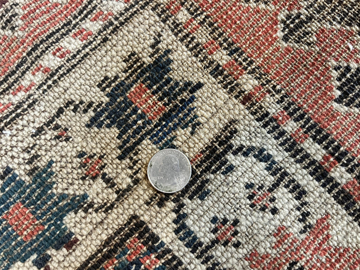 Antique Caucasian Kazak Runner Rug 4 x 9.5, Handmade Wool Rug for Hallway, Rare Colorful Panel Design Mid 19th Century 1870s Oriental Carpet - Jewel Rugs, view 10