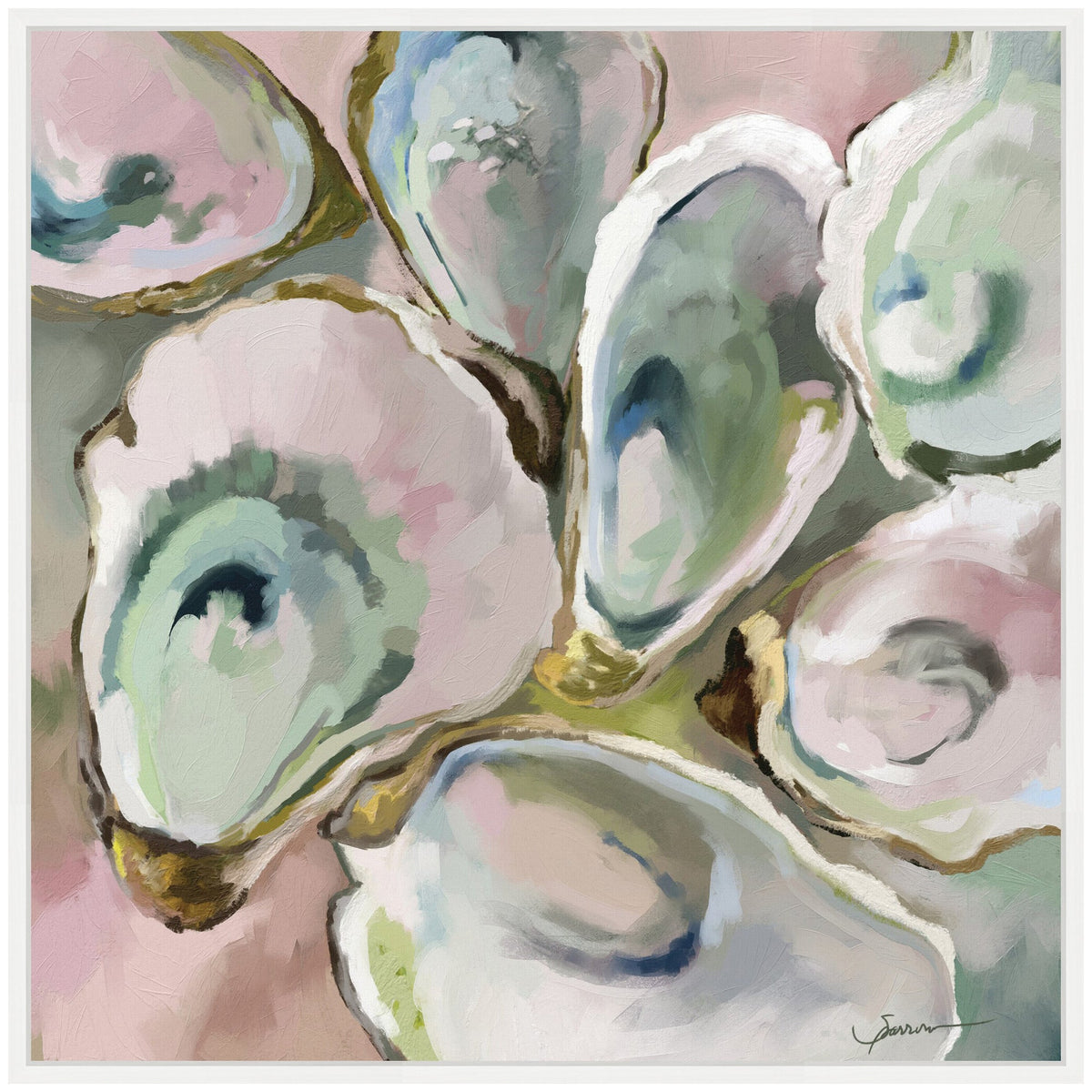 Sylvie Oyster Roast 2 Framed Canvas by Mary Sparrow