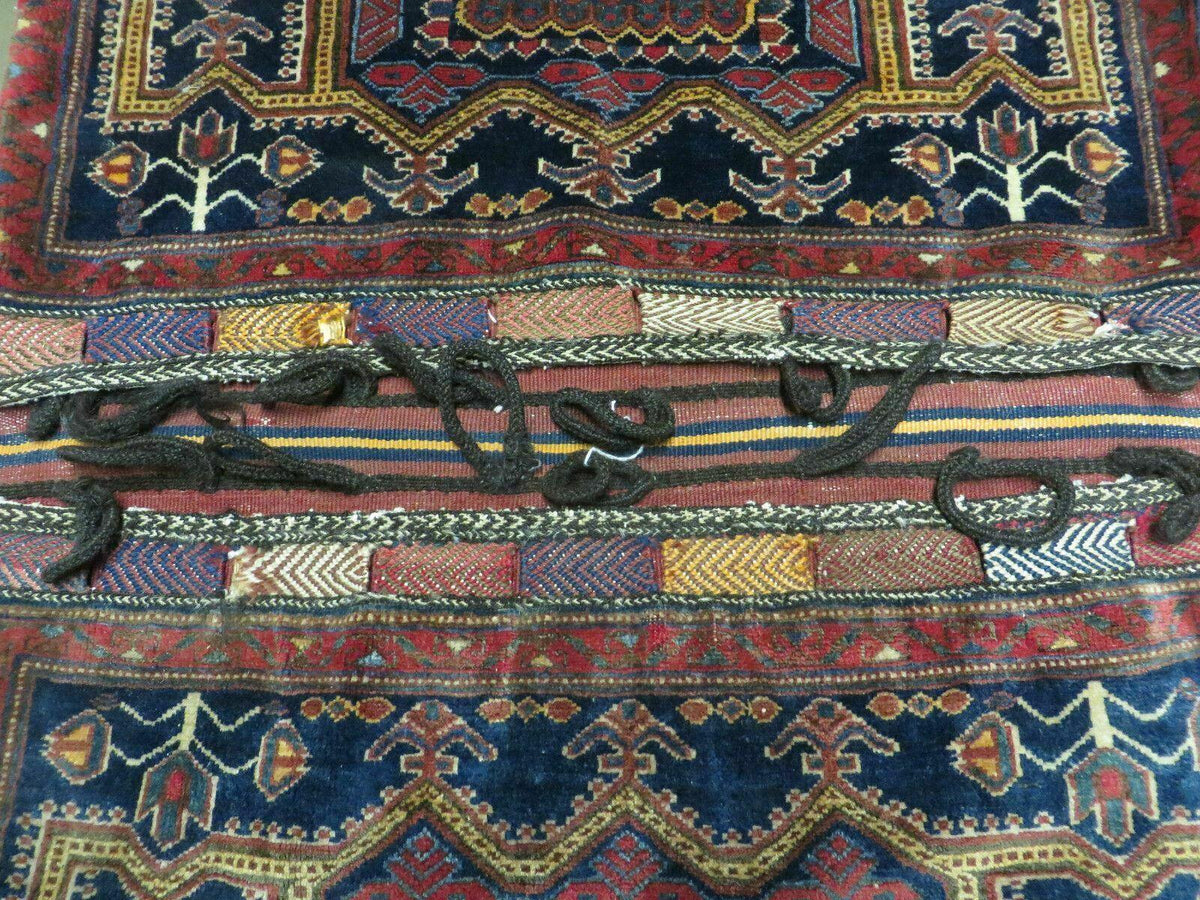 3' X 4.5' Antique Handmade Turkish Tribal Wool Rug Double Saddle Bag Nice - Jewel Rugs, view 12