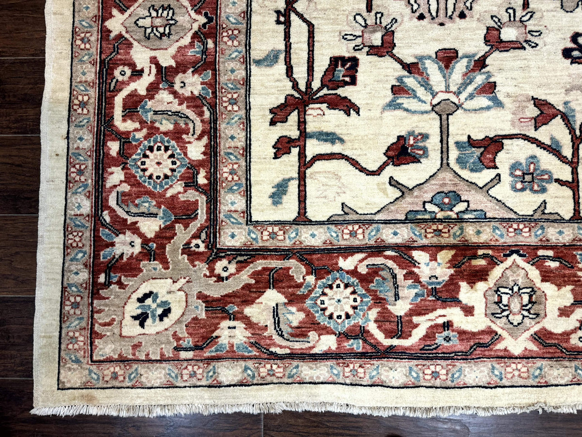 Peshawar Rug 10x14, Beige and Rust Red, Large Pak Persian Rug, Pakistani Rug - Jewel Rugs, view 9
