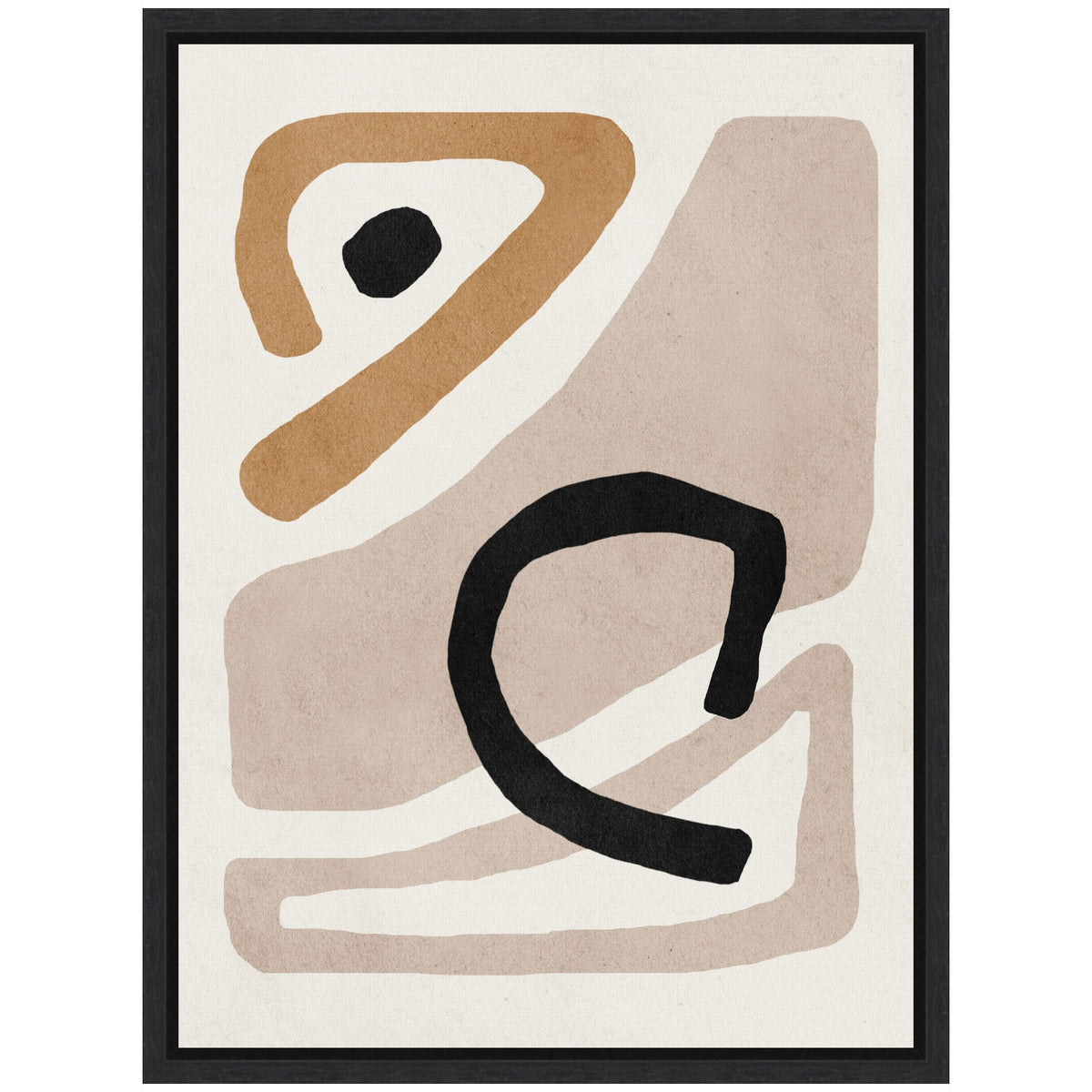 Sylvie Neutral Abstract 1 Minimal Modern Art Framed Canvas by July Art Prints