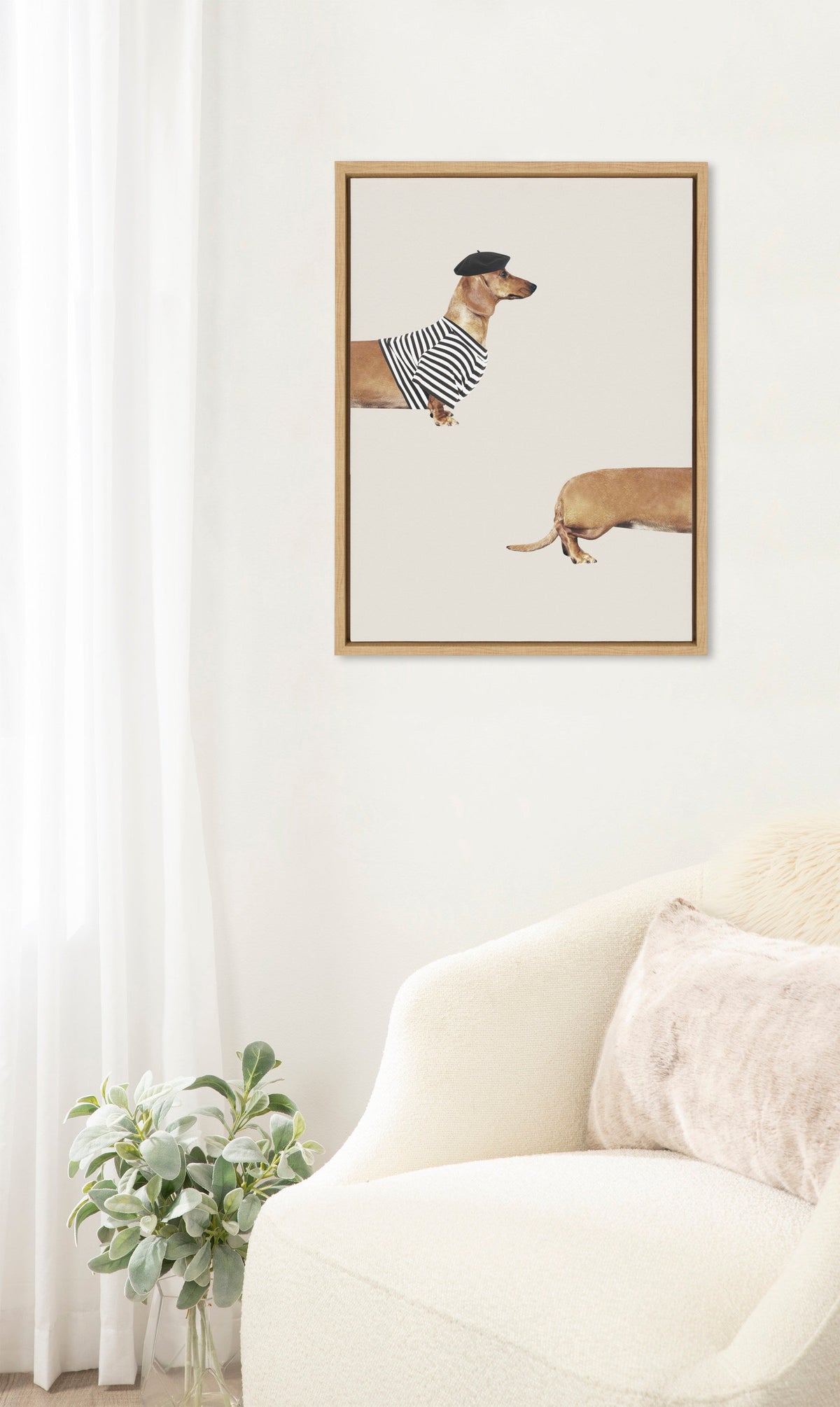 Sylvie Long Dog Framed Canvas by July Art Prints