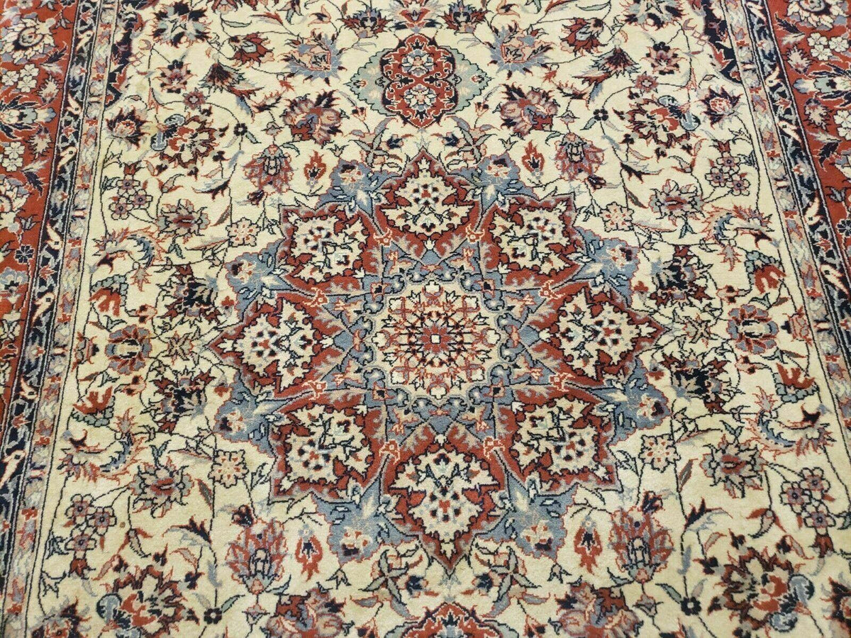 4' X 6' Handmade Ultra Fine Chinese Floral Oriental Wool Rug Hand Knotted Beige - Jewel Rugs, view 11