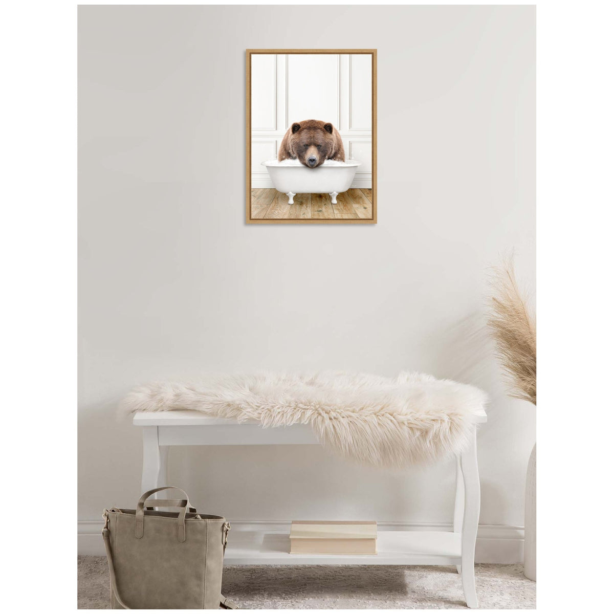Sylvie Big Bear in Traditional Vintage Bathtub Framed Canvas by Amy Peterson