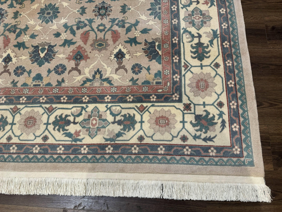 Palace Size Wool Rug 10x18, Sino Persian Kerman Rug, Oversized Hand Knotted Carpet, Light Taupe, Allover Pattern - Jewel Rugs, view 10