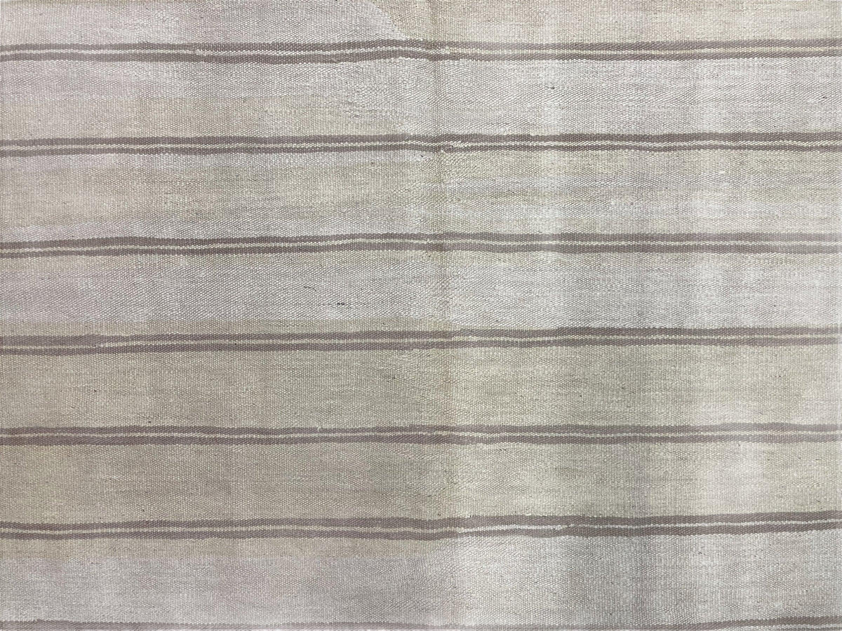 5x8 Turkish Kilim Rug, Flatweave Carpet, Striped Blanket, Southwestern Design, New, Gray, Wool, High Quality, Hand-Knotted - Jewel Rugs, view 5
