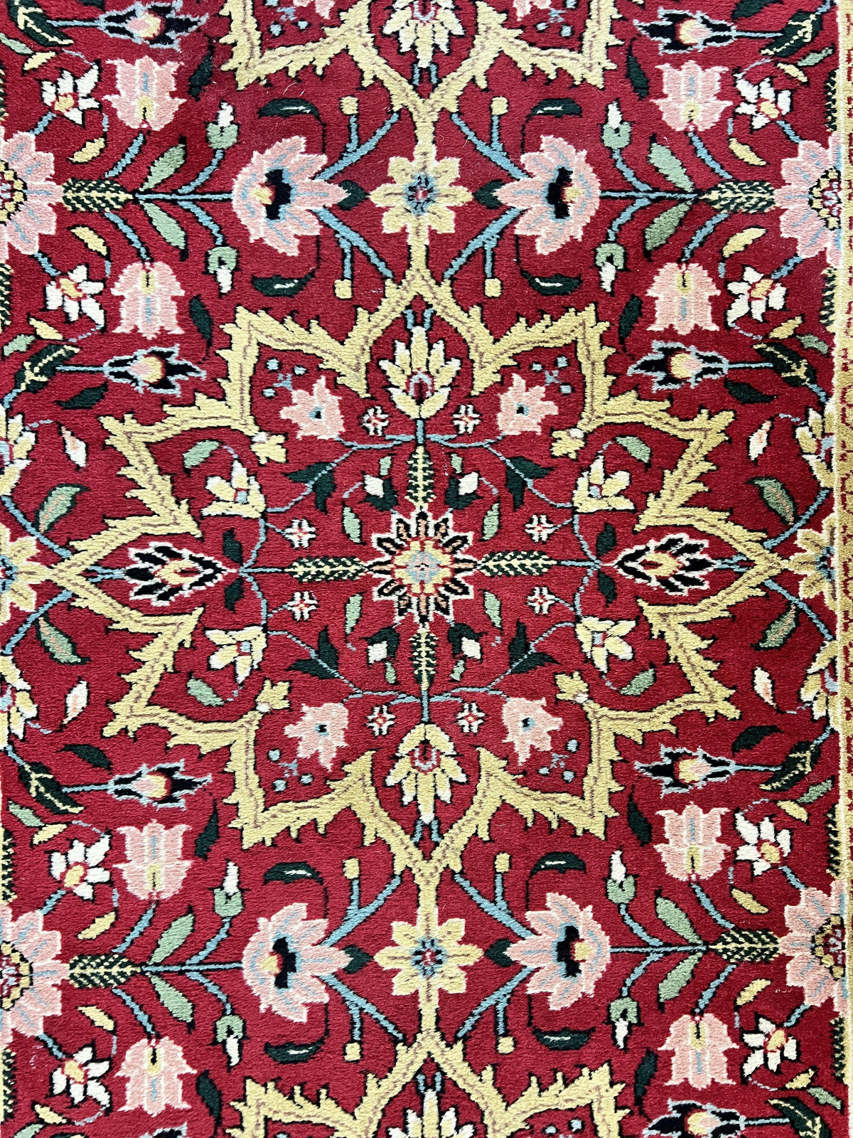 Indo Persian Runner Rug 2.6 x 10, Floral Hand Knotted Wool Hallway Rug, Red - Jewel Rugs, view 4