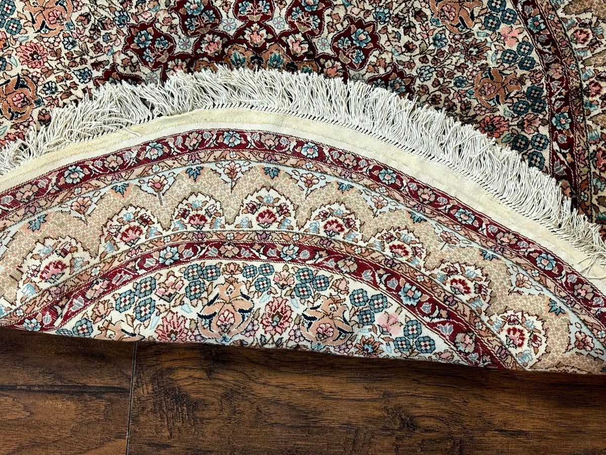 Round Silk Rug 3x3, Extremely Fine 580 KSPI, Sino Persian Round Handmade Carpet, Silk on Silk - Jewel Rugs, view 9
