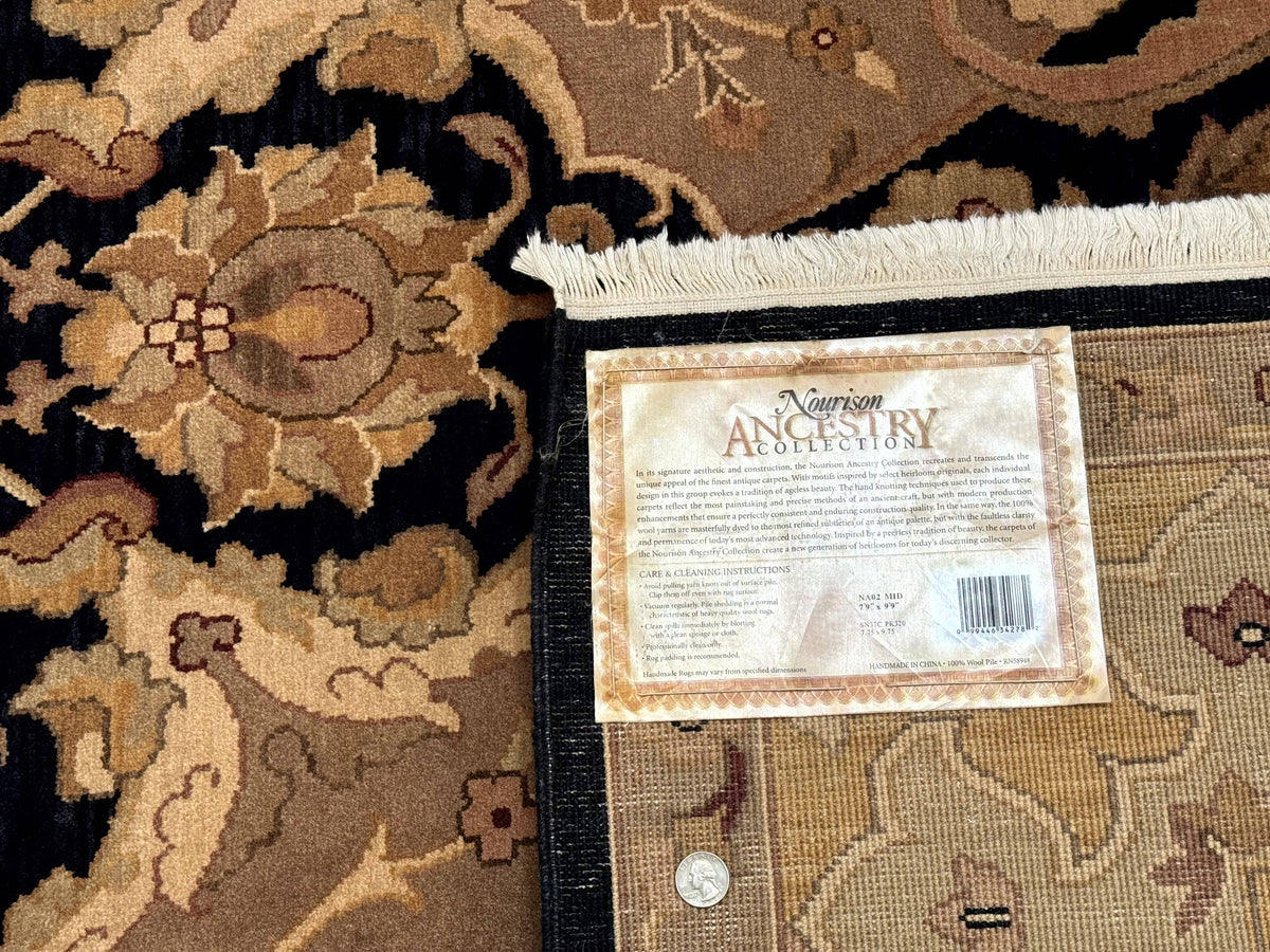 Handmade Wool Rug 8x10, Black & Dark Beige, Nourison, Traditional Rug - Jewel Rugs, view 11